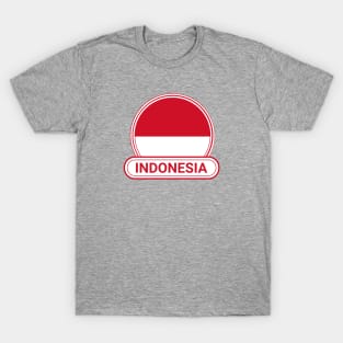 Indonesia Country Badge - Indonesia Flag T-Shirt